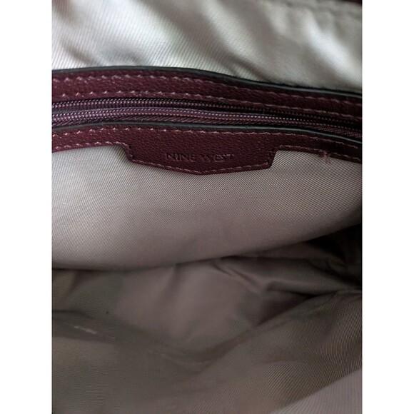 Nine West Tansy Jet Set Satchel Shoulder Purse Crossbody Bag Merlot Maroon - Picture 13 of 16